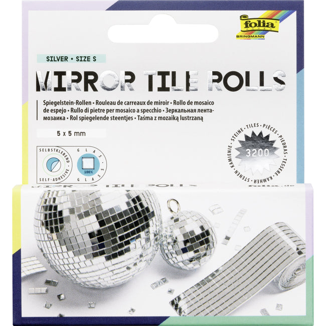 Folia Paper - Mosaiksteine Folia silber selbstklebend 5x5mm