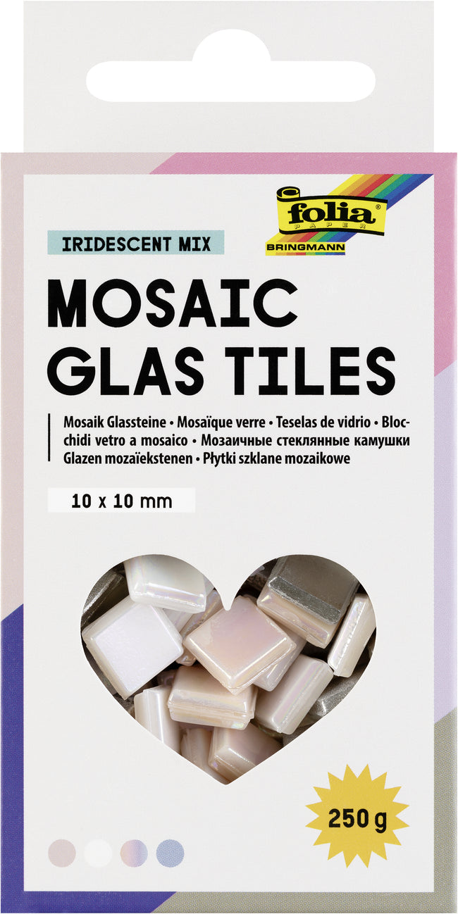 Folia Paper - Mosaiksteine ​​Folia 10x10mm Glas irisierend | 4 Stück