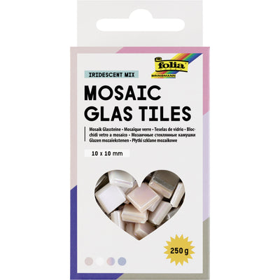 Folia Paper -  Mozaieksteentjes folia 10x10mm glas iriserend | 4 stuks