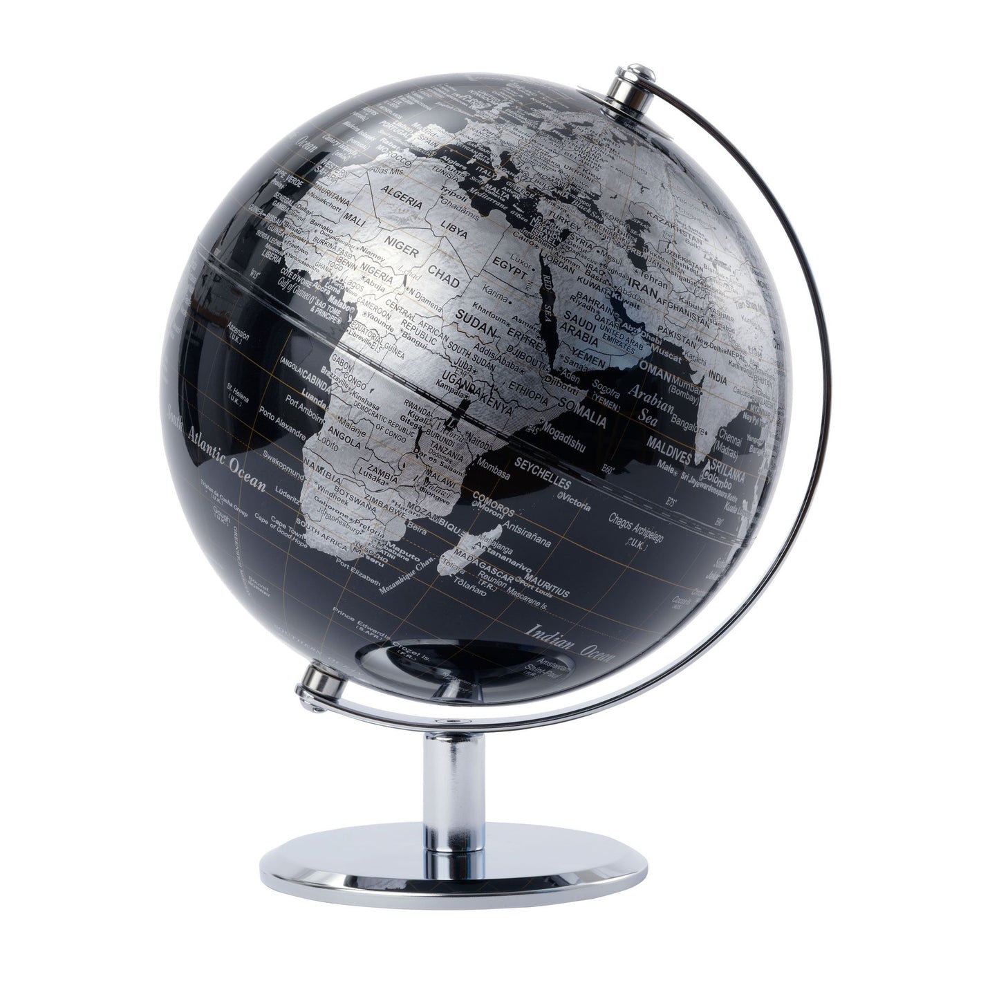 Troika -  Globe  20cm zwart-zilver