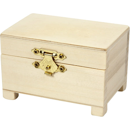 Creativ Company - Coffre au trésor 6x9x6cm bois | 3 pièces