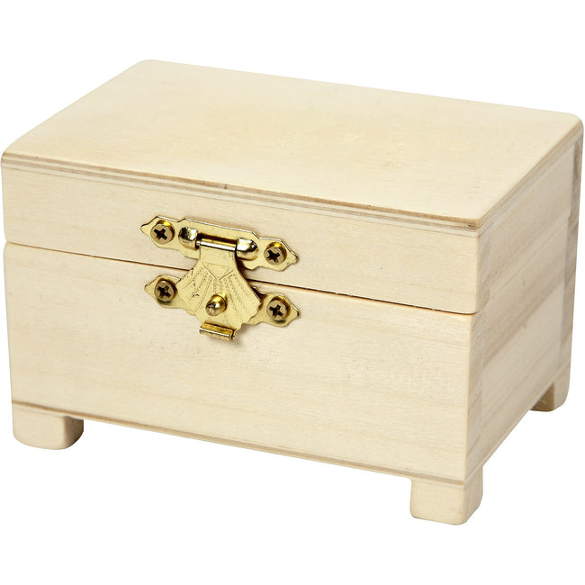 Creativ Company - Coffre au trésor 6x9x6cm bois | 3 pièces