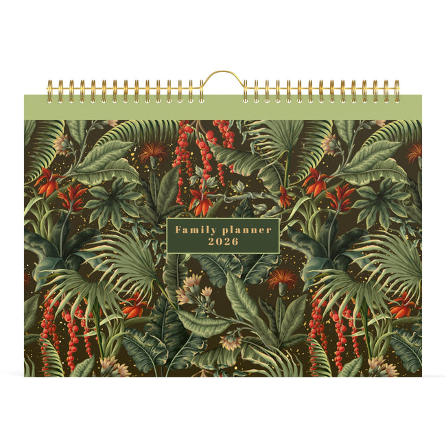 Lannoo -  Familiekalender 2026  310x220 Botanic 7dagen/1pagina wit groen