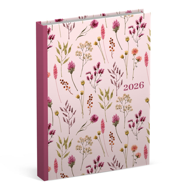 Lannoo -  Agenda 2026  pocket Flowers Bouquet 7dagen/2pagina's roze