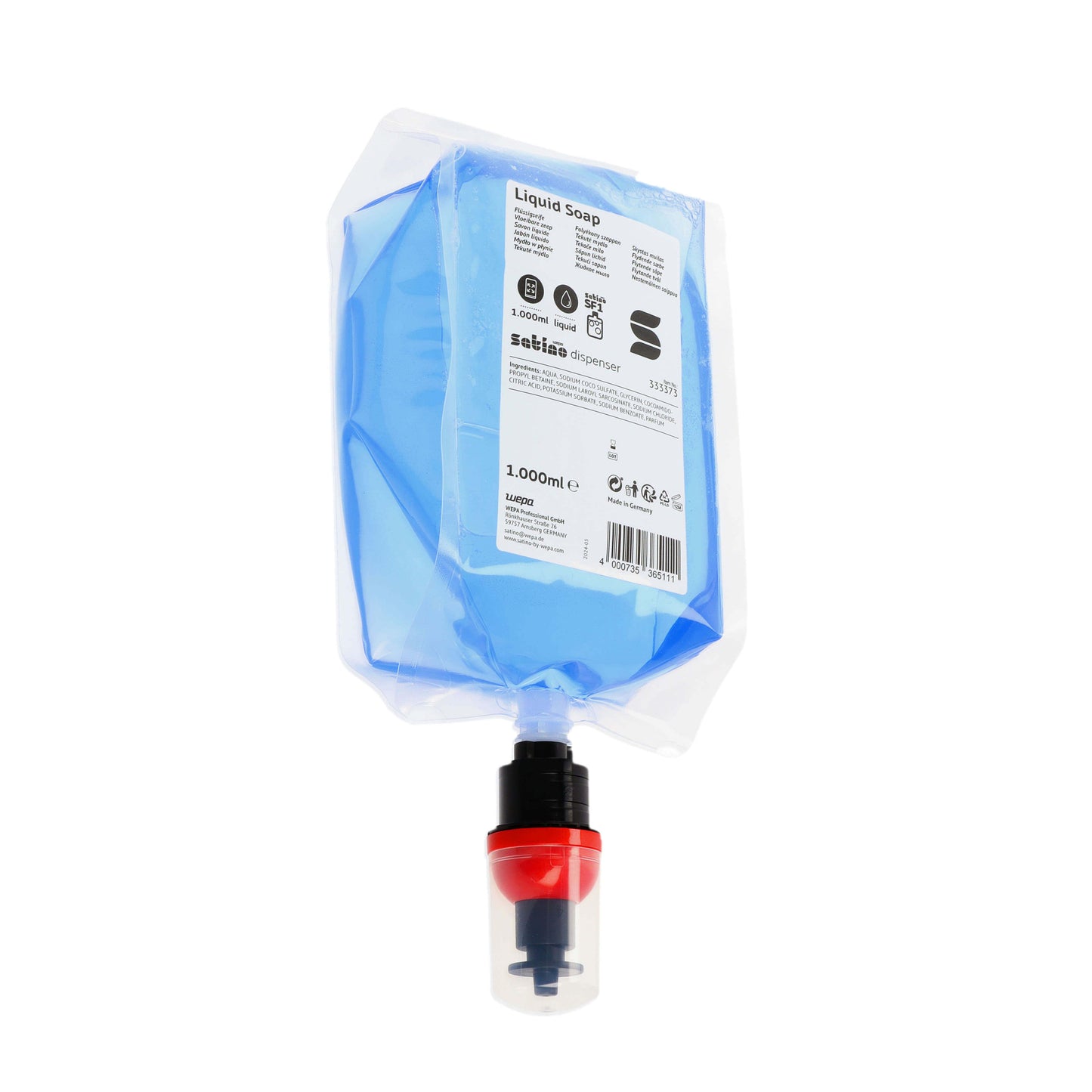 Satino von WEPA - Handseife Satino SF1 flüssig 1000ml 333373 | 6 Stück