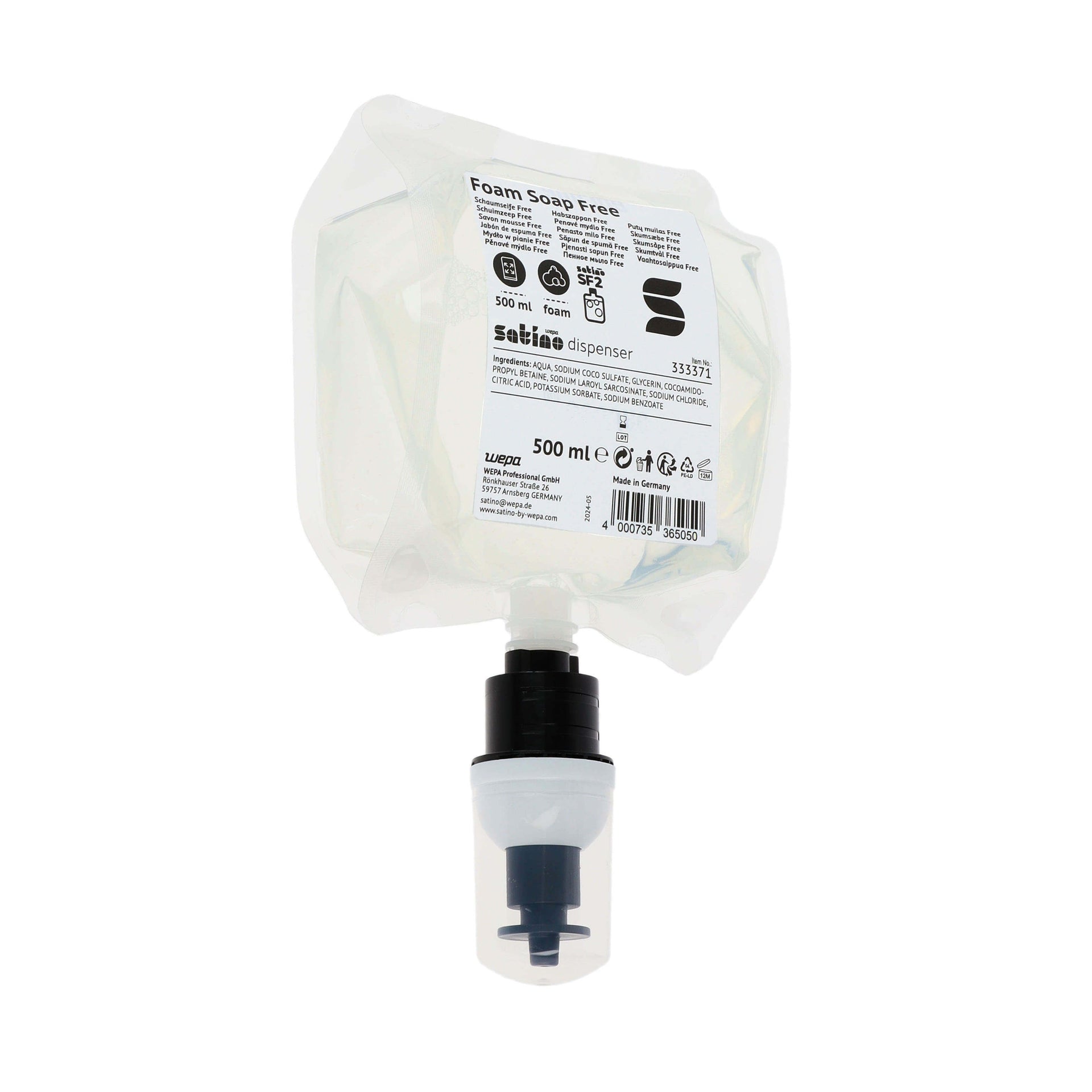 Satino -  Handzeep  sf2 free schuim 500ml 333371 | 6 stuks