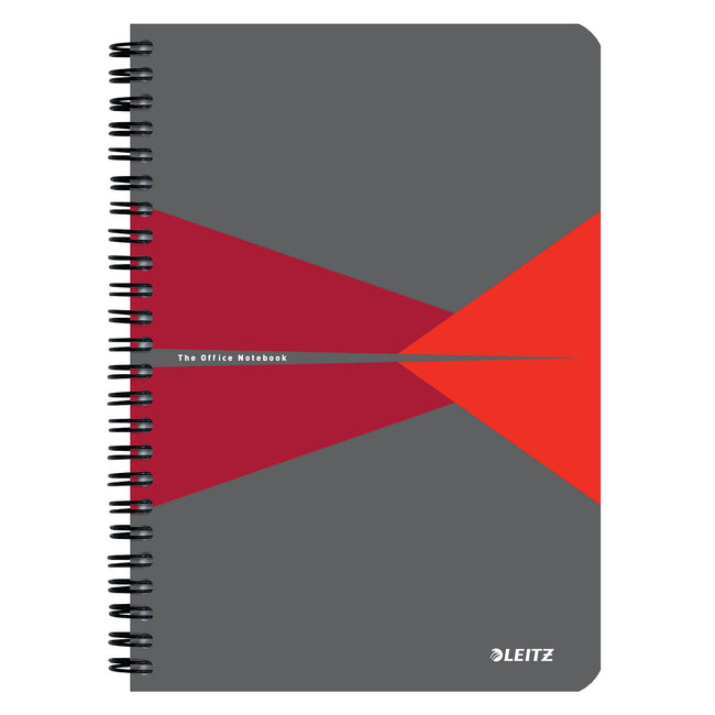 Leitz - Carnet de bureau a5 ligne 180 pages gris rouge