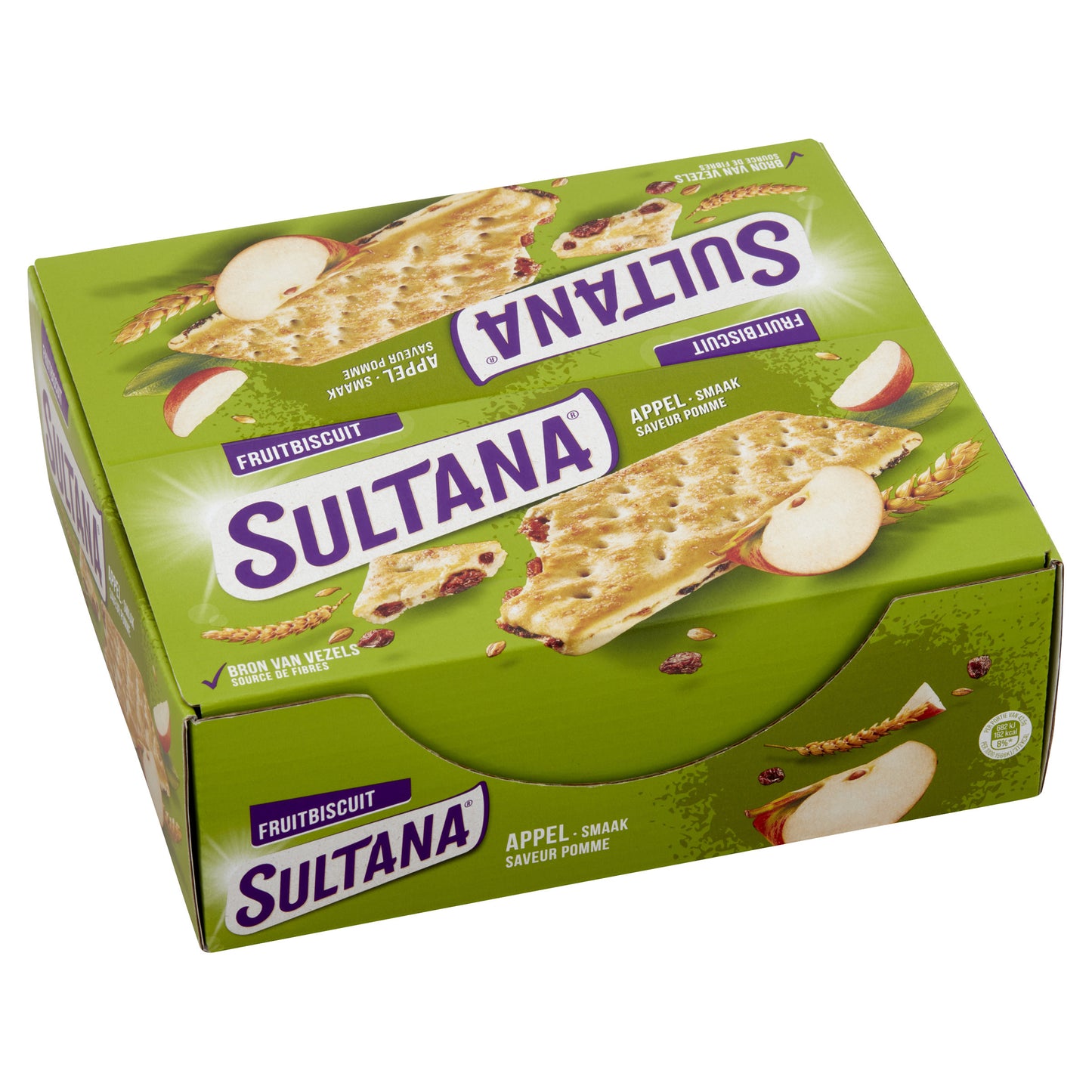 Sultana - Biscuit aux fruits pomme 3 pack | 24 pièces