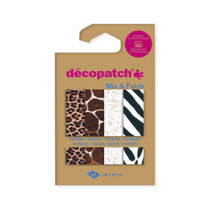 Décopatch - Papier hobby 30x40cm 4v peau d'animal