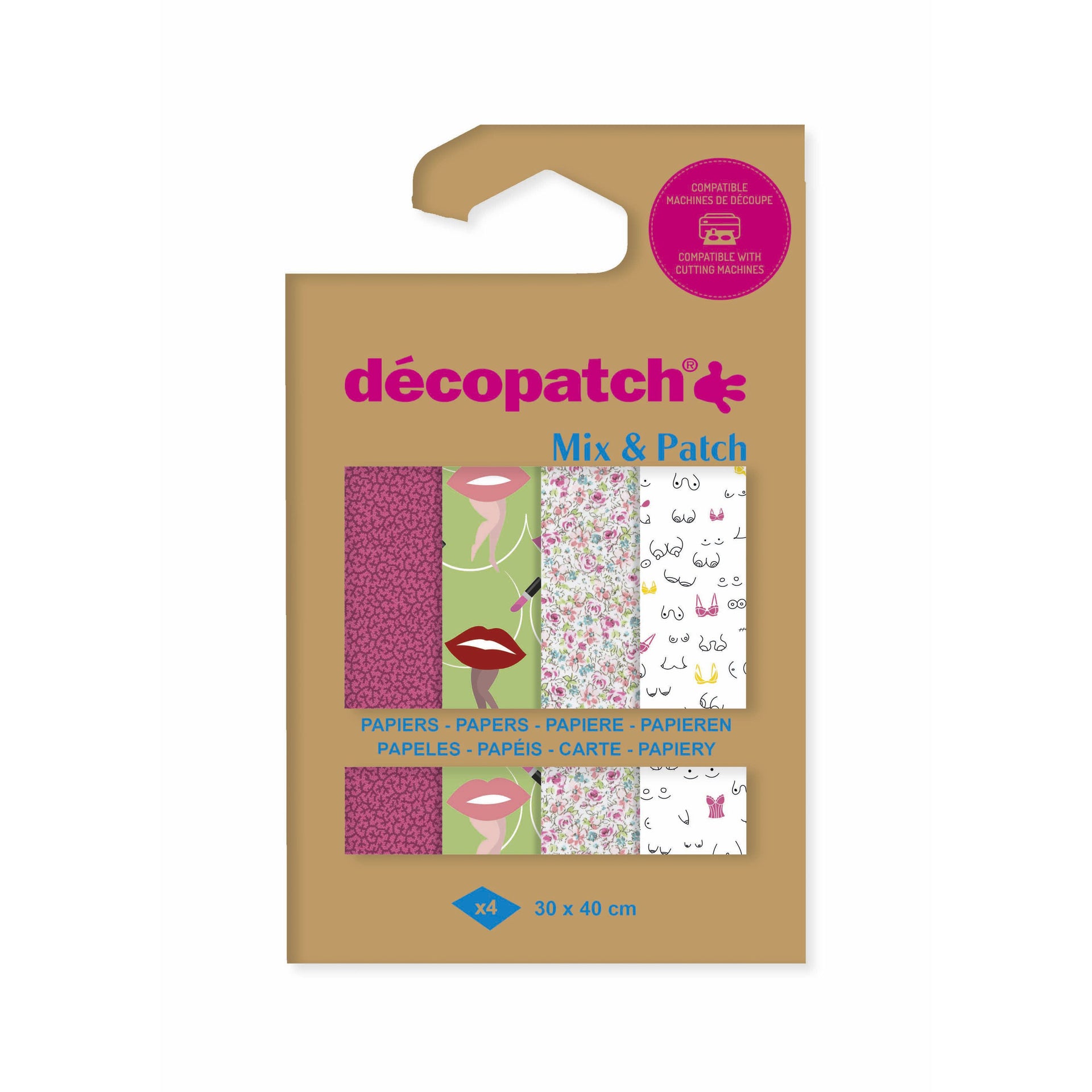 Décopatch - Papier hobby 30x40cm 4v ode aux femmes