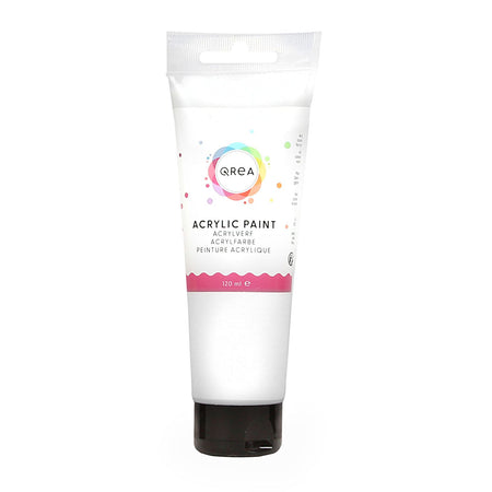 Qrea - Peinture acrylique 120 ml blanc | 6 pièces