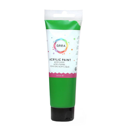 Qrea - Peinture acrylique 120 ml vert brillant | 6 pièces