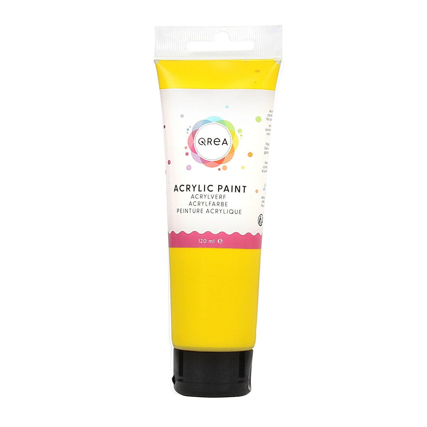Qrea - Peinture acrylique 120 ml jaune primaire