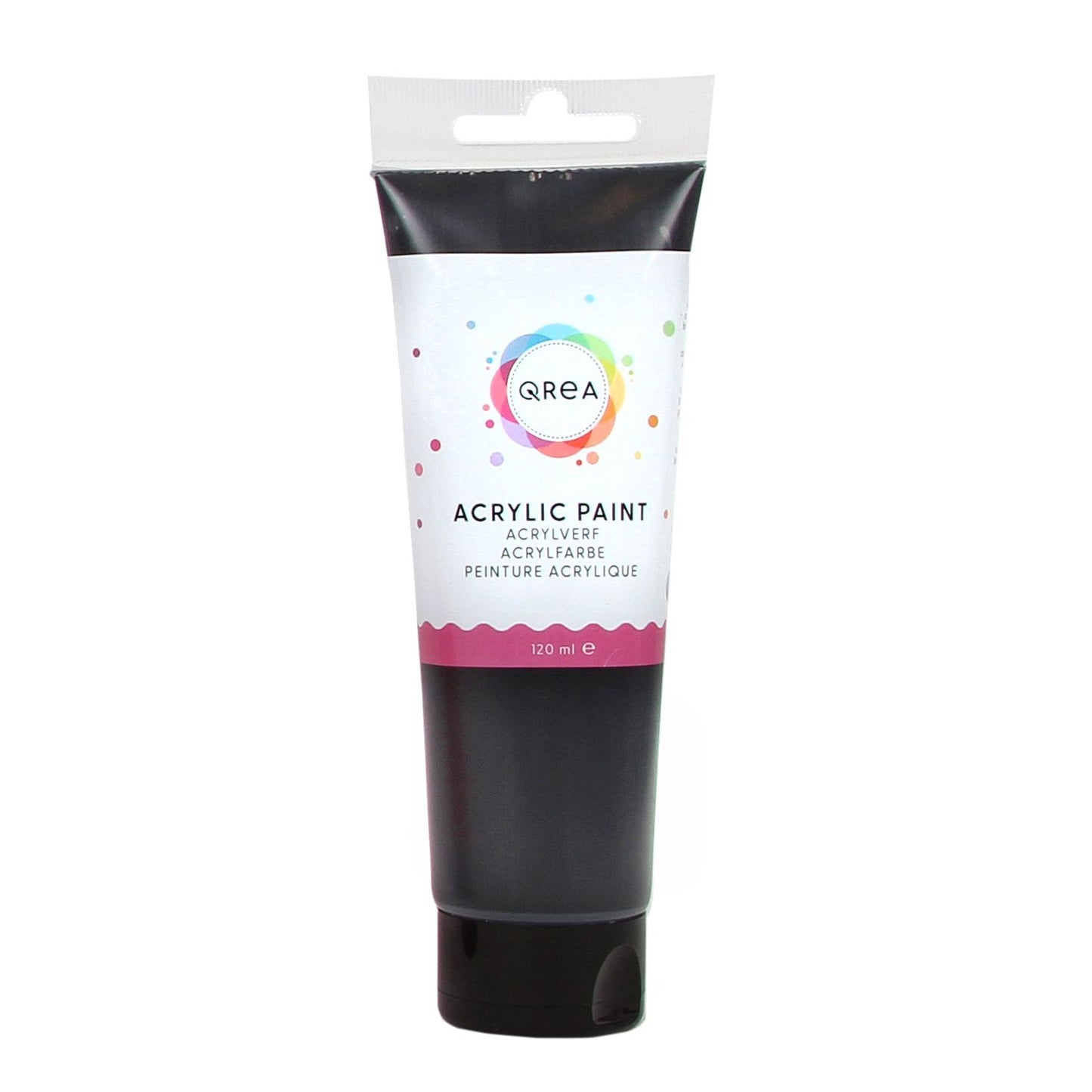 Qrea - Peinture acrylique 120 ml noir | 6 pièces