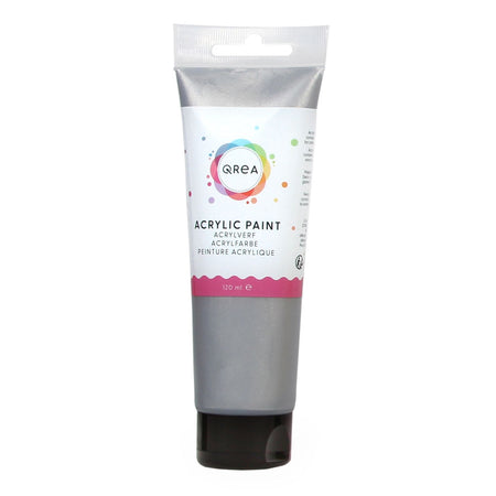 Qrea - Peinture acrylique 120 ml argent | 6 pièces