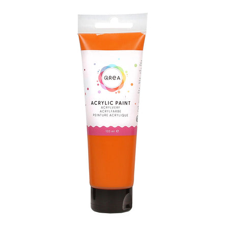 Qrea - Peinture acrylique 120 ml orange | 6 pièces