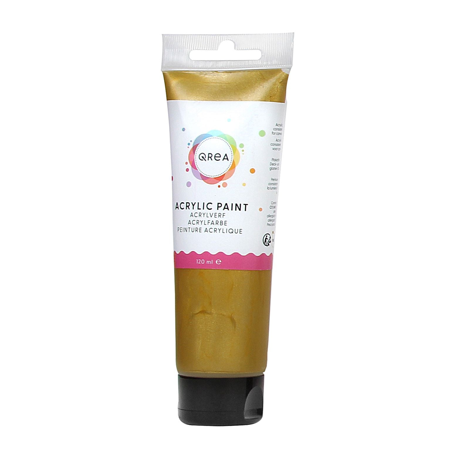 Qrea - Peinture acrylique 120 ml or | 6 pièces