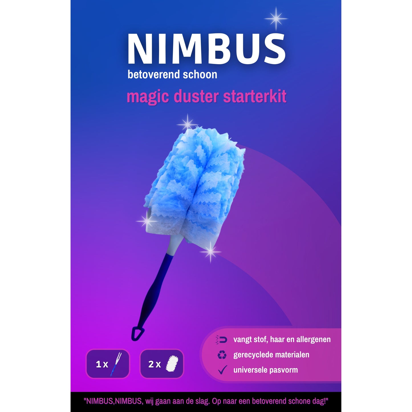 Nimbus – Duster-Set mit 1 Halter und 2 Staubwedeln