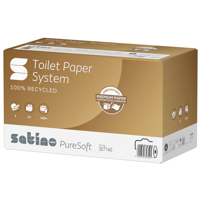 Satino by WEPA - Papier toilette satino jt3 puresoft system rouleau 2 couches