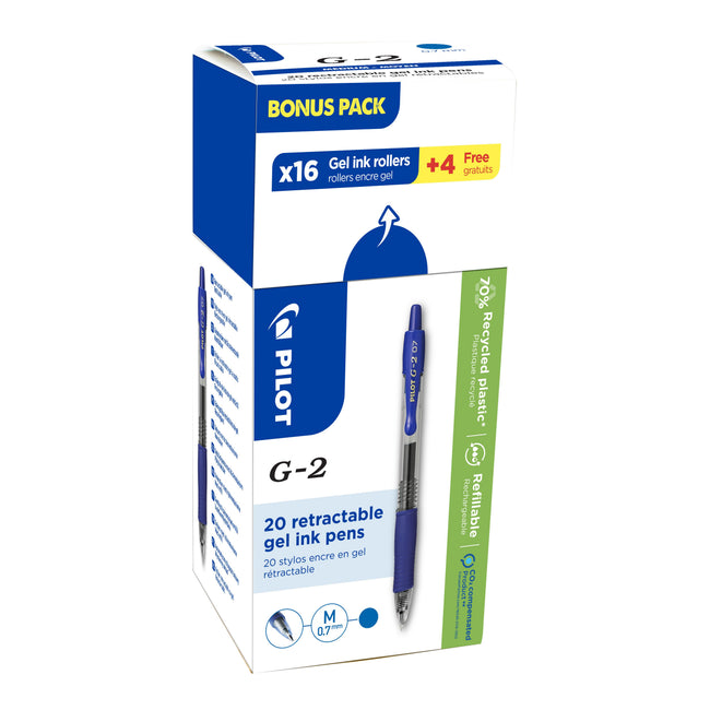 Pilot - Gelschreiber BL-G2-7 mittelblau 16+4 gratis