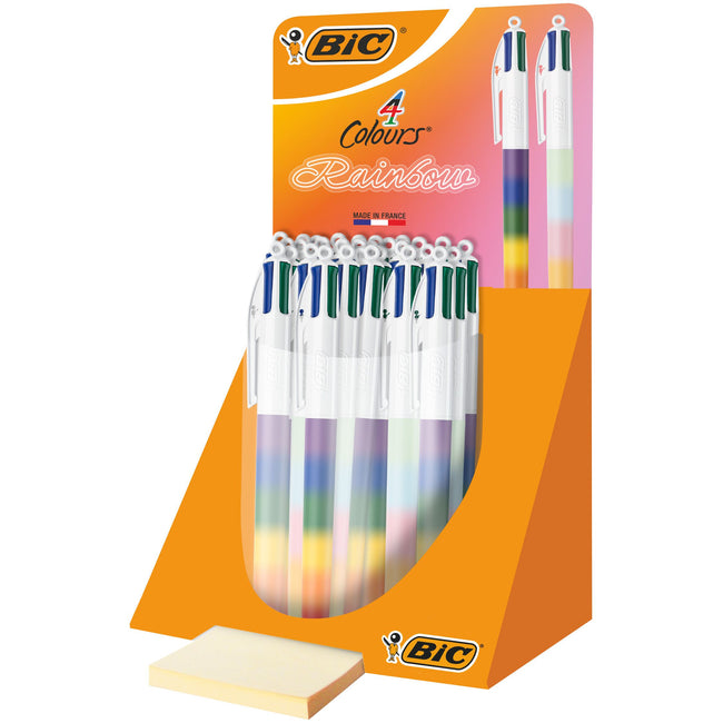 BIC -  4-kleuren balpen  regenboog m assorti