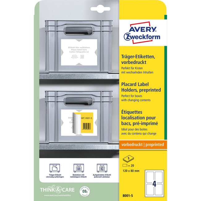 Avery Zweckform -  Positioneeretiket avery 8001 120x80 bedrukt 20st