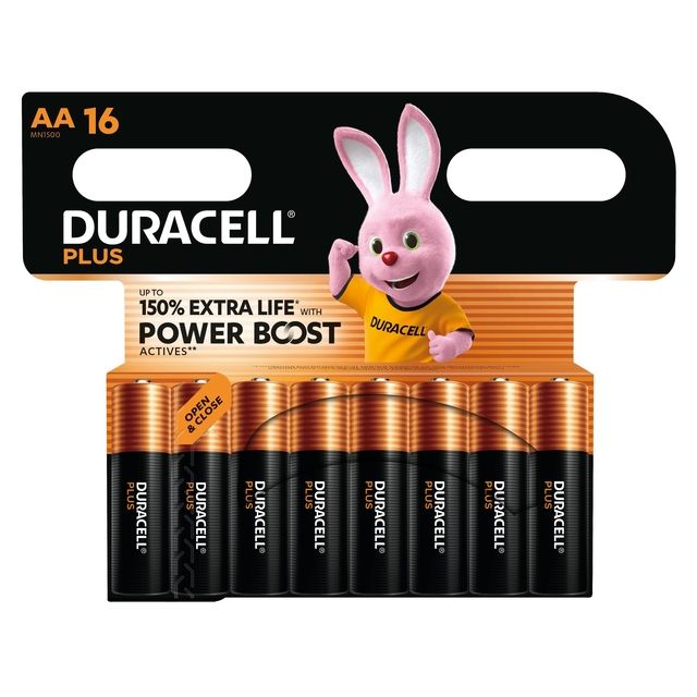Duracell - Batterie plus power boost 16x AA | 10 pièces