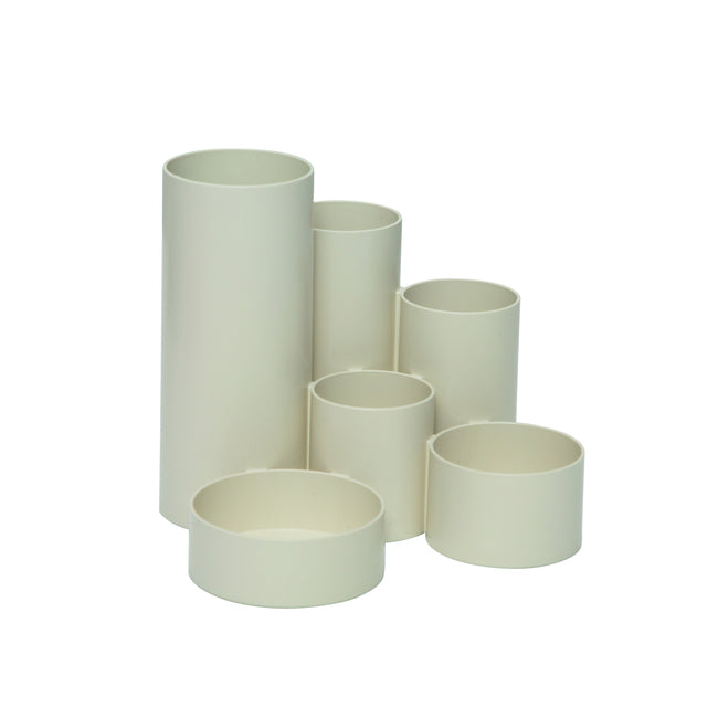 MAUL - Trousse tube 6 compartiments 150x125mm blanc | 12 pièces