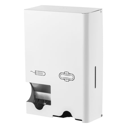 MediQo-line - Distributeur d'hygiène féminine petit acier inoxydable blanc mqstb p