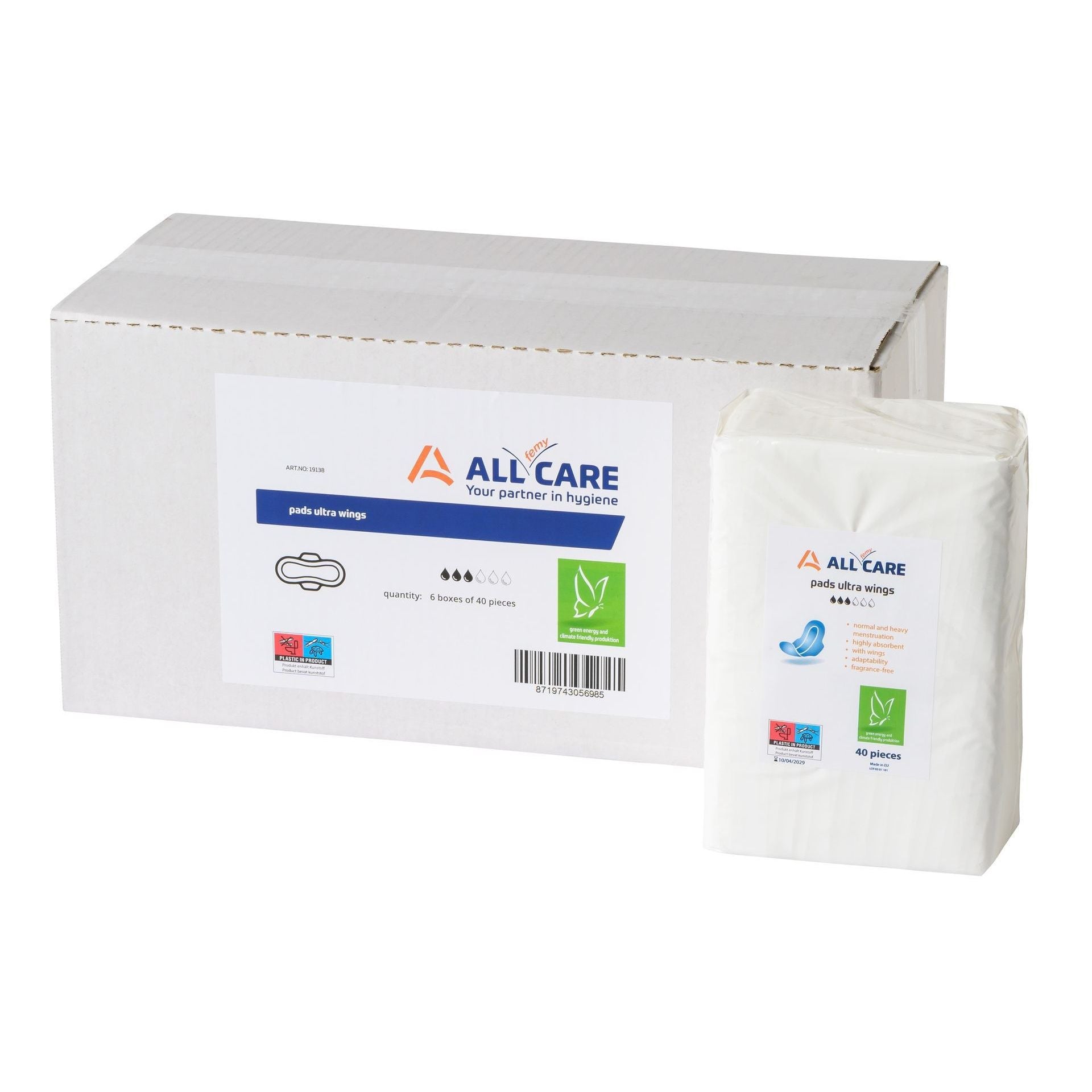 MediQo-line - Serviettes hygiéniques ultra ailes (6 x 40 pièces)