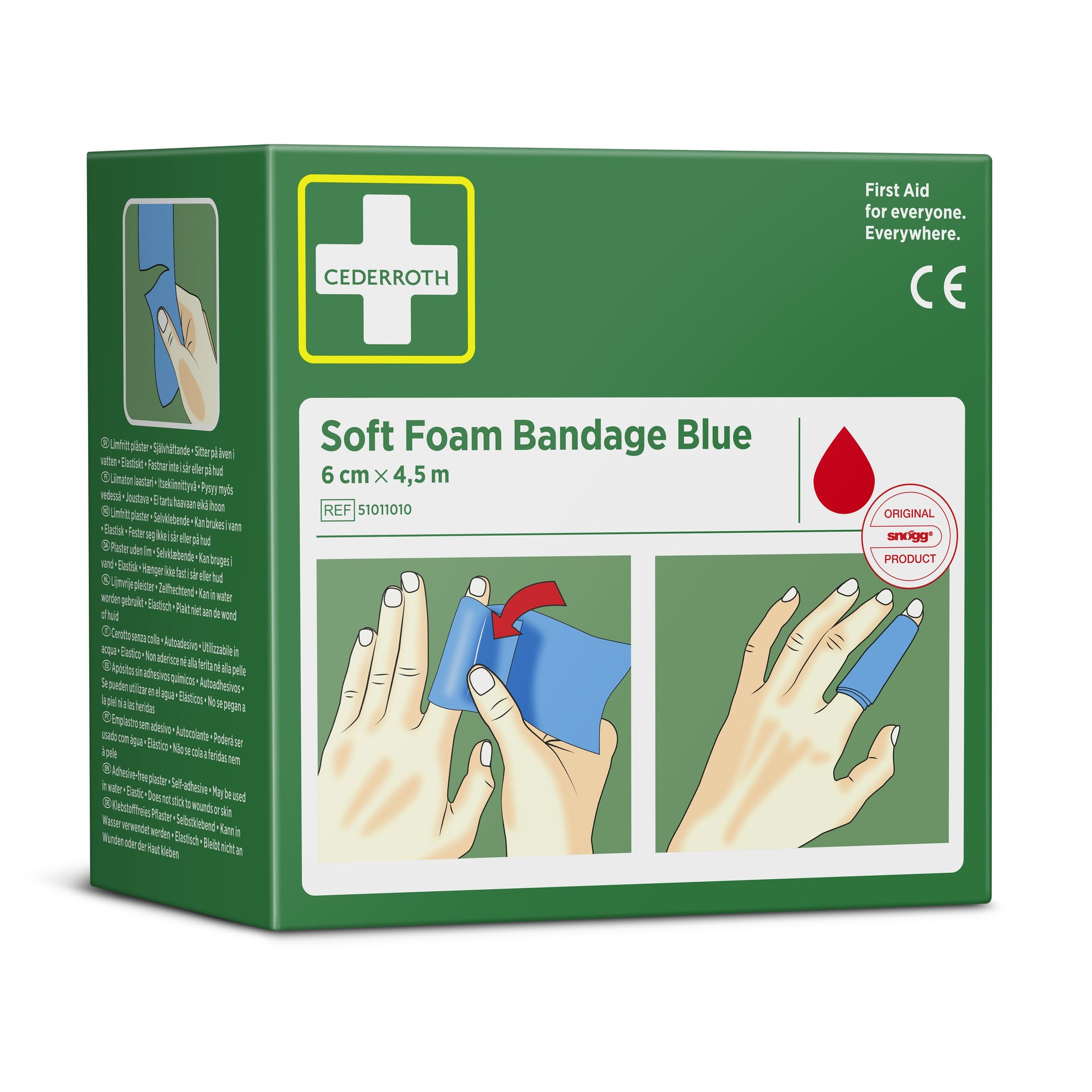 Cederroth -  Bandage  soft foam blauw 6cmx4.5m