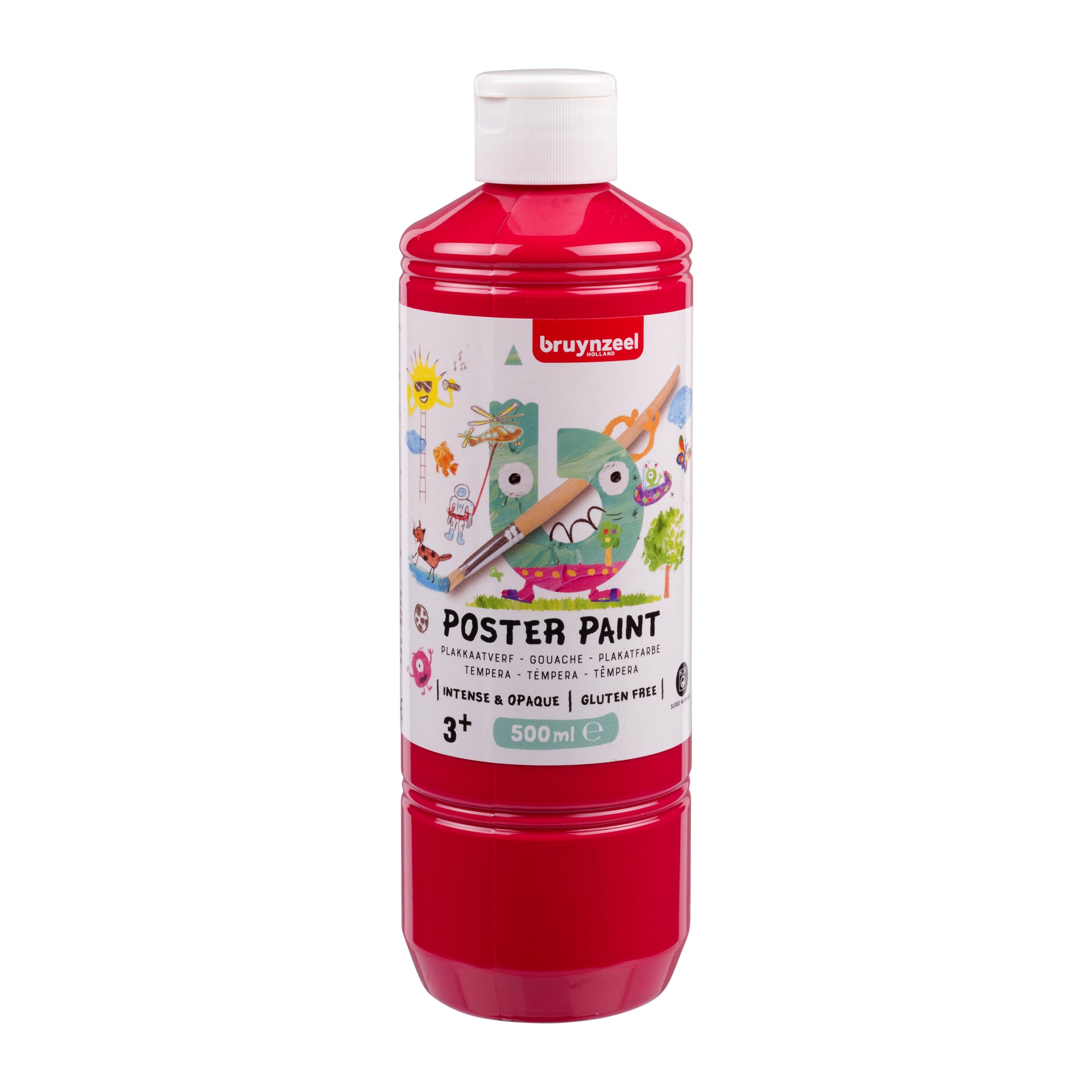 Bruynzeel -  Plakkaatverf  fles 500ml primair rood