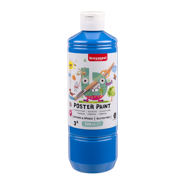 Bruynzeel - Plakatfarbe, Flasche 500 ml, Hellblau