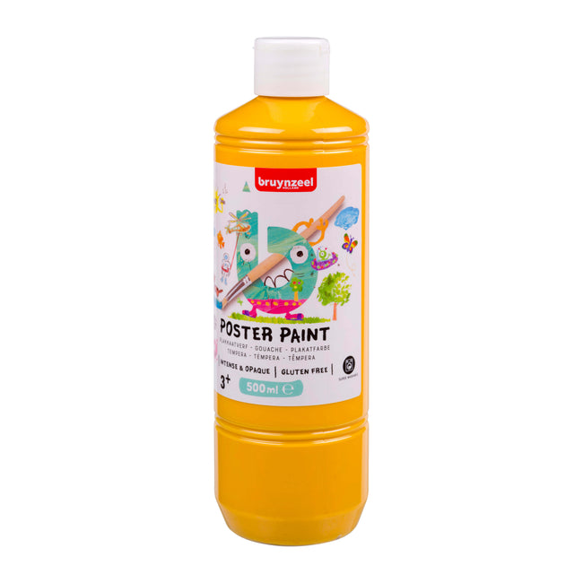 Bruynzeel - Plakatfarbenflasche 500 ml gelb | 10 Stück