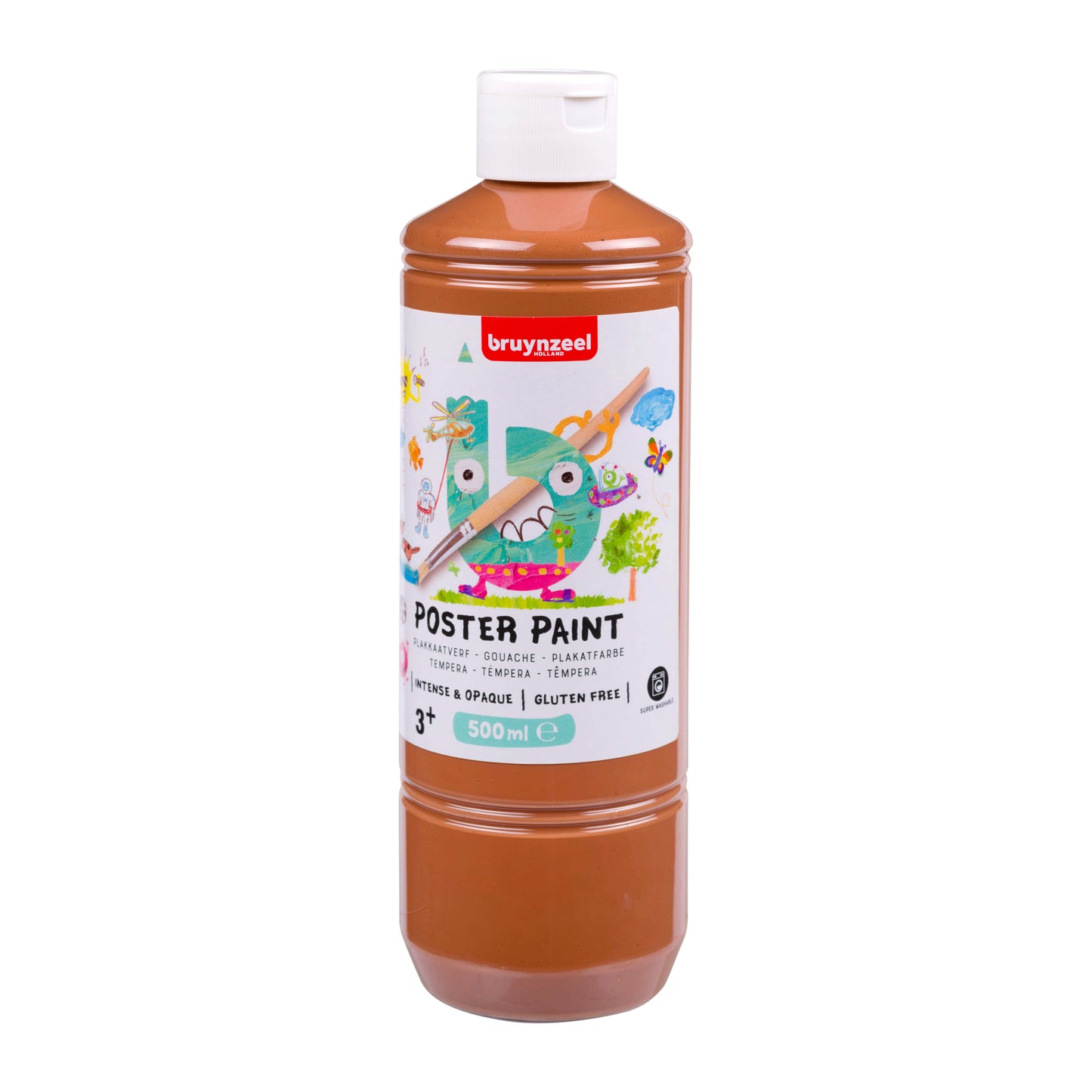 Bruynzeel - Plakatfarbenflasche 500 ml hellbraun | 10 Stück