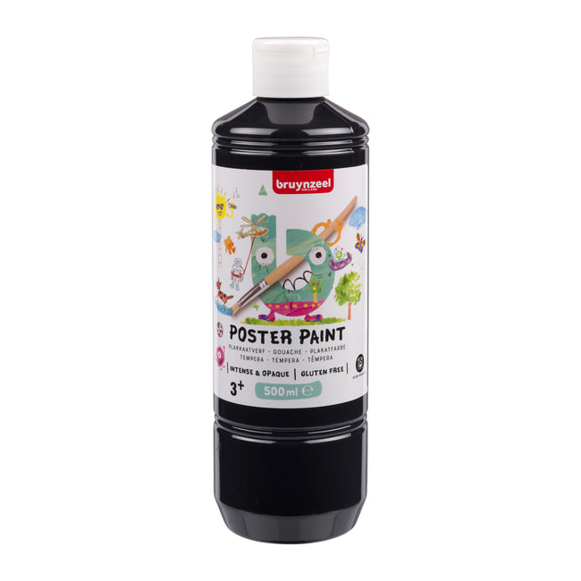 Bruynzeel -  Plakkaatverf  fles 500ml zwart | 10 stuks