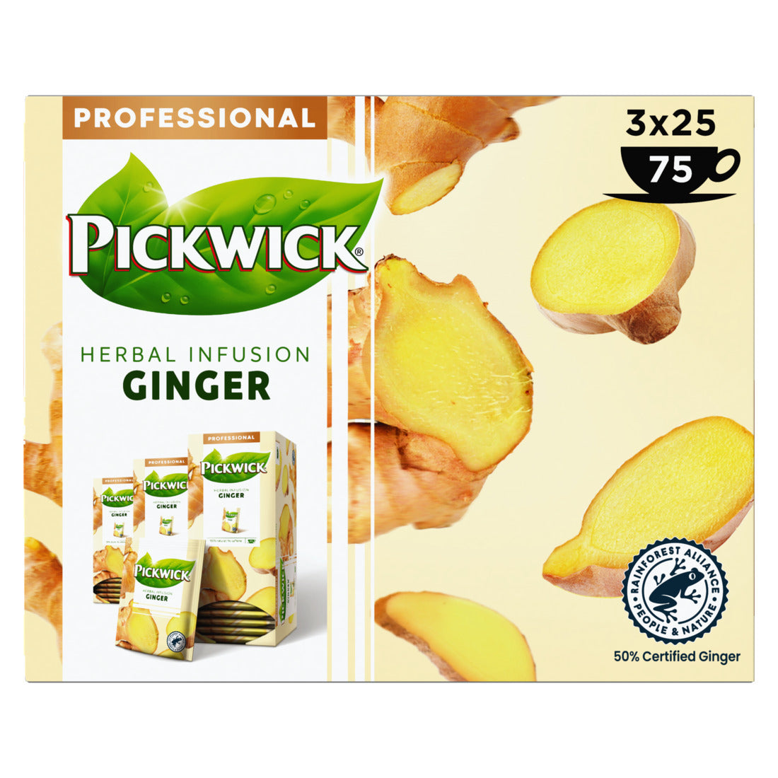 Pickwick -  Thee  ginger 25x1.5gr | 3 stuks