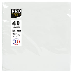 Pronappe - Serviette 1/4 Falz 2-lagig 380x380mm 40 Blatt weiß
