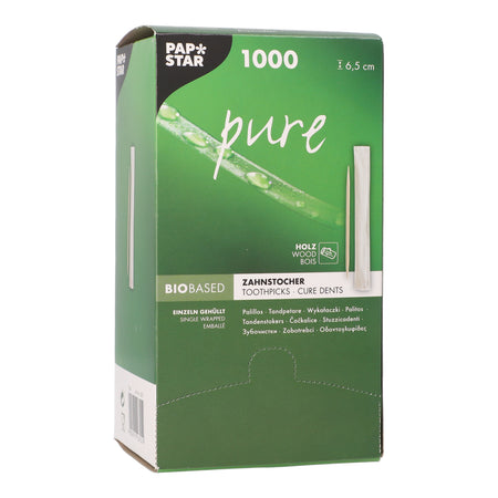 Papstar -  Tandenstoker pap pure 1000 stuks hout