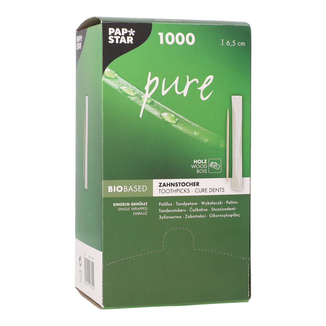 Papstar -  Tandenstoker pap pure 1000 stuks hout