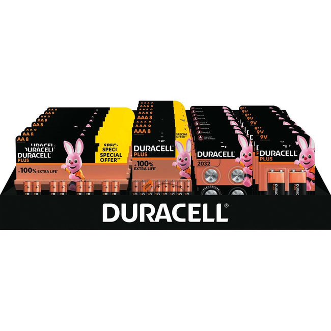 Duracell - Batteries, plus 100% AA, AAA et 9V et CR2032, affichage de 41 pièces