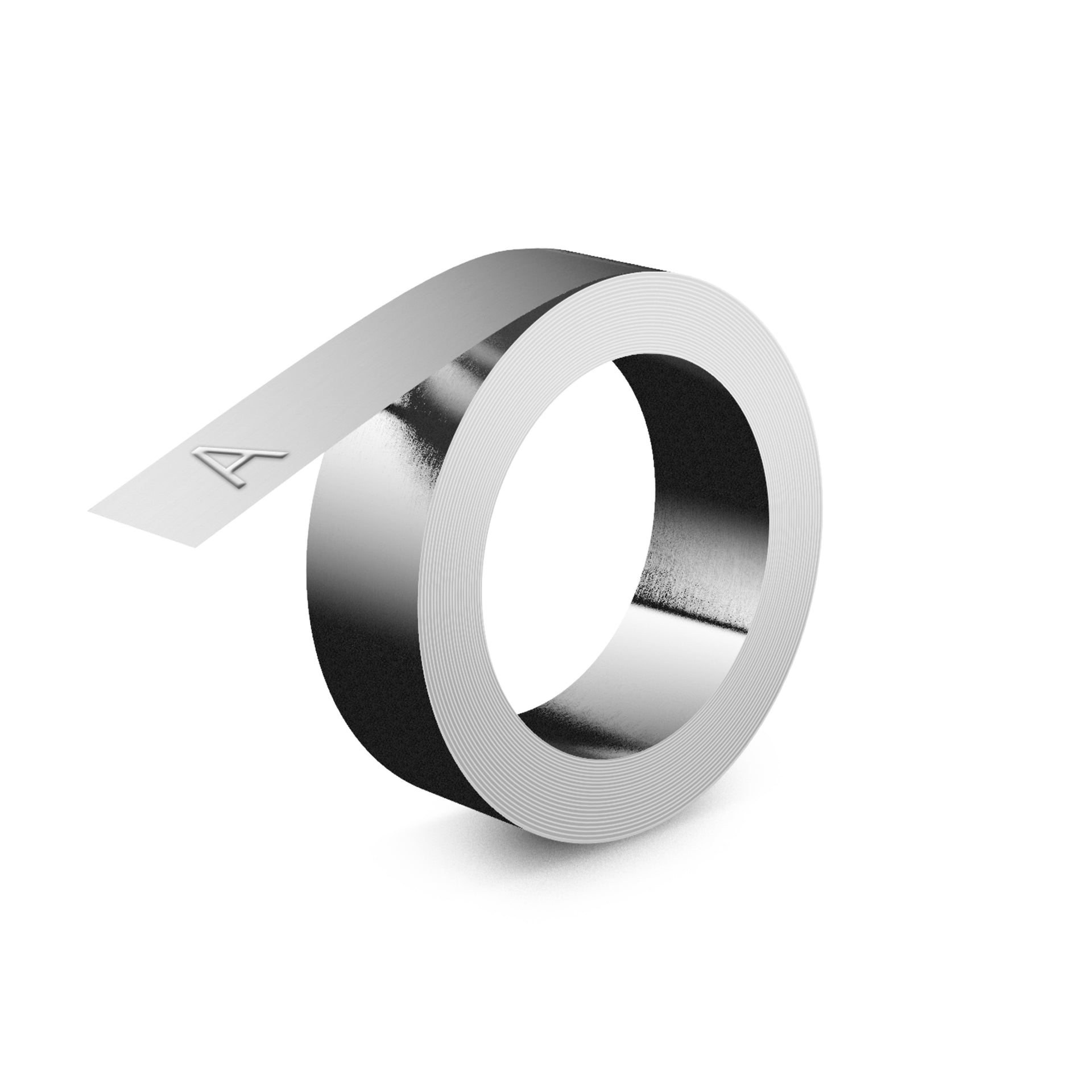 Dymo -  Reliefe  niet klevend aluminium 12mm zilver