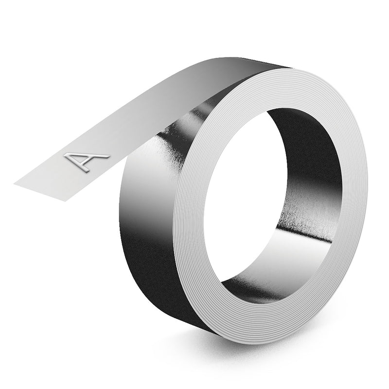 Dymo -  Reliefe  zelfklevend aluminium 12mm zilver | 10 stuks