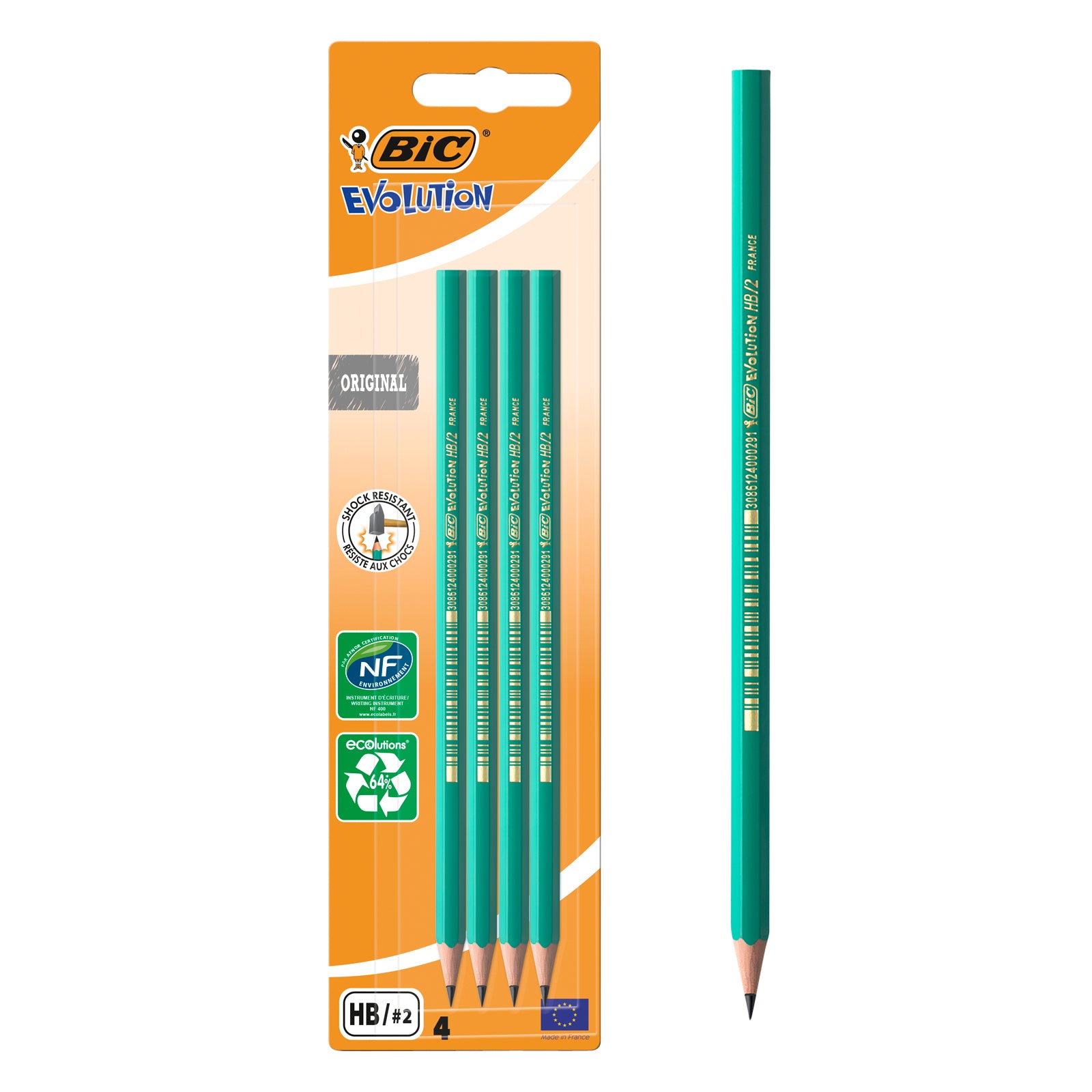 Bic - Crayon Evolution ecolutions original hexagonal HB 4 pièces