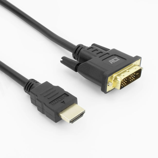 ACT -  Kabel  hdmi dvi 18+1 pin m/m zwart 2 meter