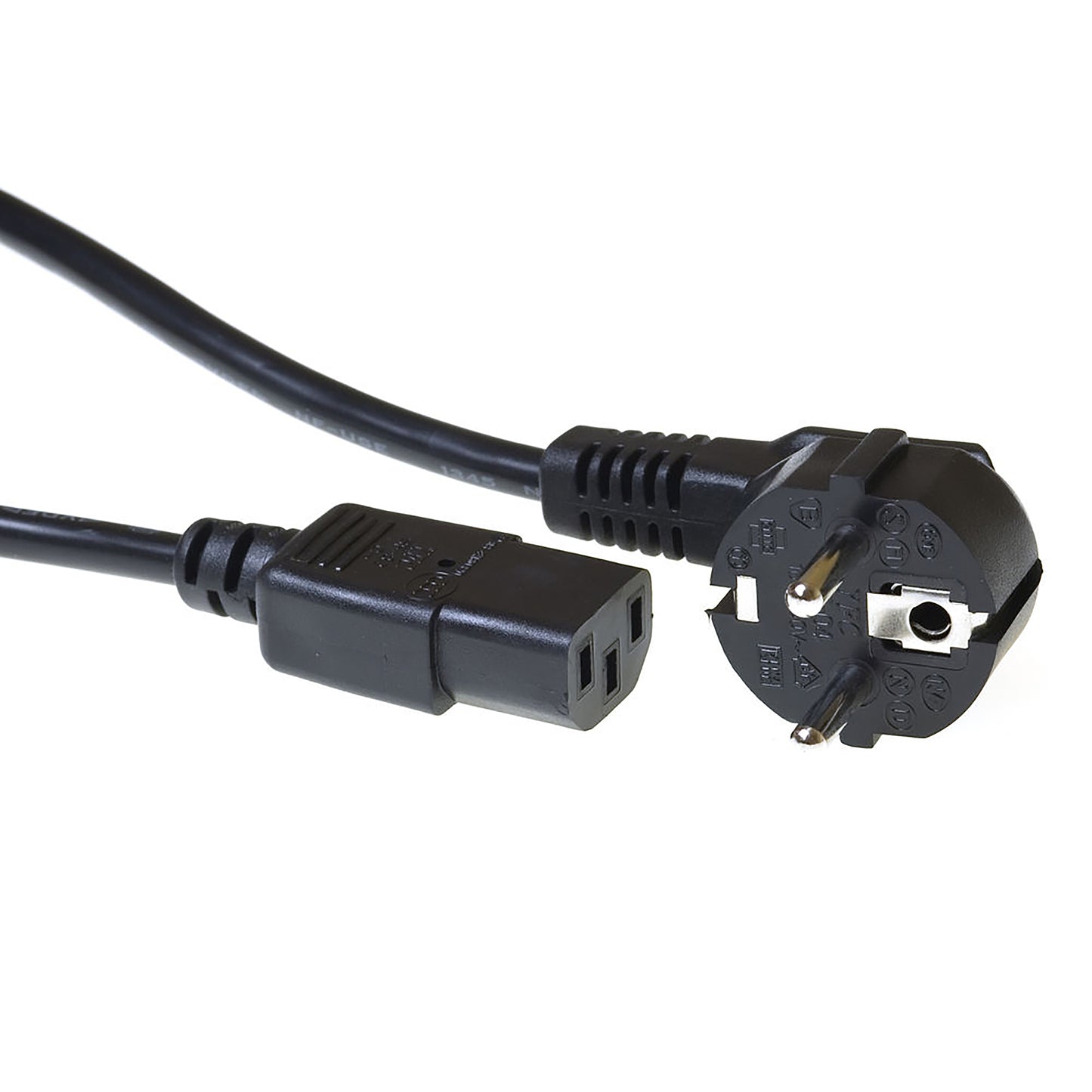 ACT - Stromkabel c13 gerade cee7/7 schwarz 2,0 m