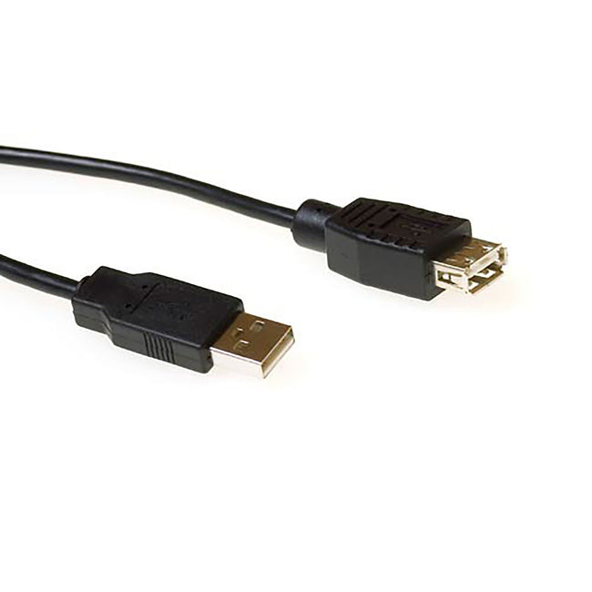 ACT -   USB 2.0 A male USB A female zwart 1,80 m