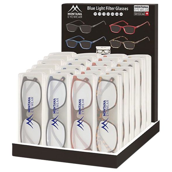 Montana - Lunettes de lecture filtre lumière bleue assorties | 24 pièces