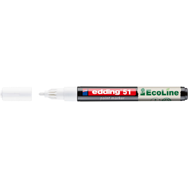 Edding - Paintmarker 51 eco à base d'eau 1-2mm blanc | 10 pièces