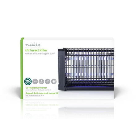 Nedis - Insektenlampe elektrisch 2x8Watt 50M2 schwarz